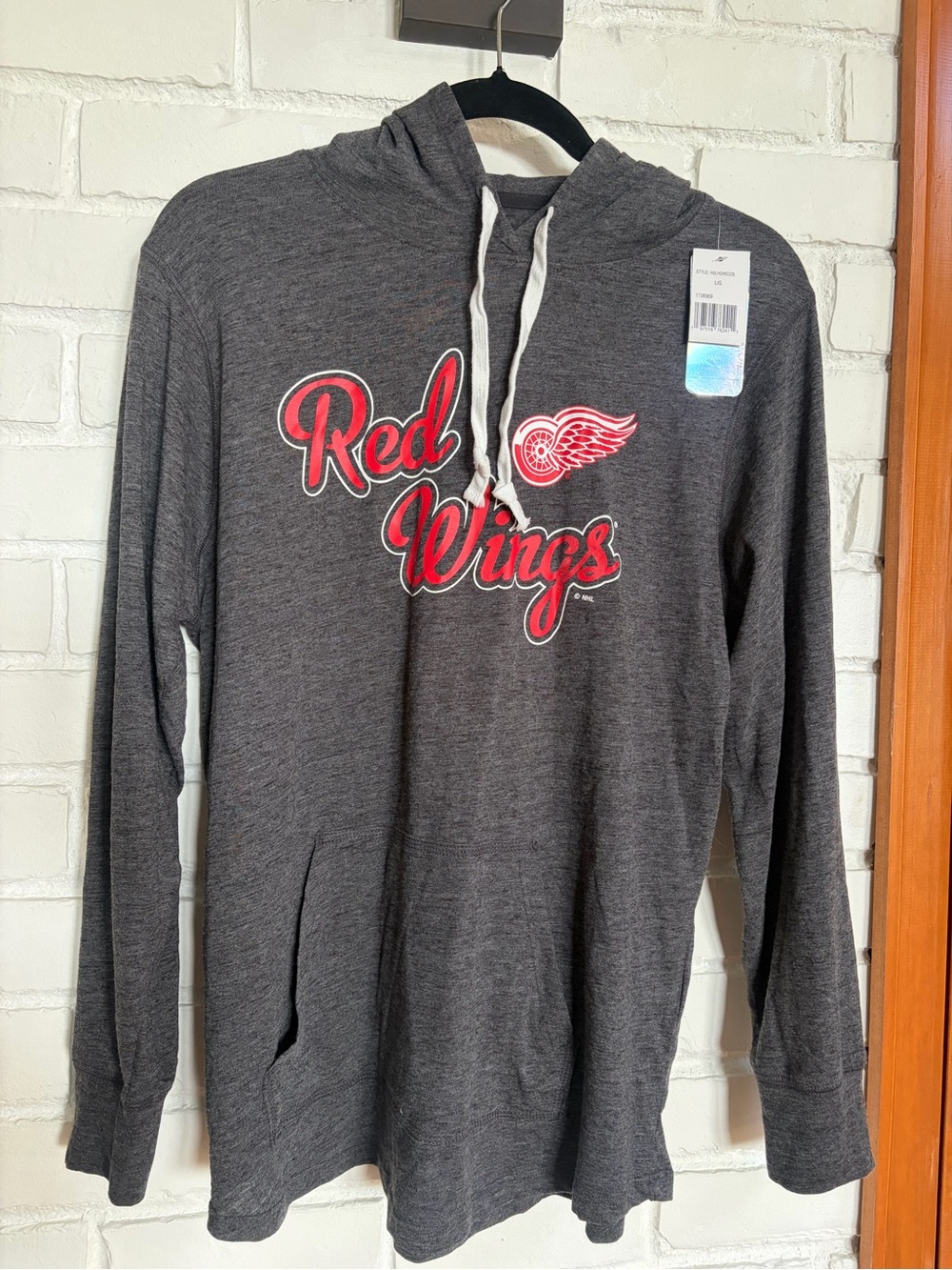 NHL Red Wings Gray Hooded long sleeve